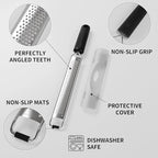 Cheese Grater with Slip-Free Grip, Lemon Zester for Gitrus fruits, Chocolate, Hard Cheeses