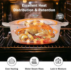 Enameled Oval Dutch Oven Pot with Lid, 7 QT Cast Iron Dutch Oven with Dual Handles for Cooking, Bread Baking, Frying, Non-stick Enamel Coated Oven (White)