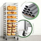 Bun Pan Rack, Commercial Bakery Sheet Rack with Brake Wheels, 20-Tier Stainless Steel Baking Tray Food cart ，for Bakeries Restaurant & Catering（Trays Not Included） ﻿ (20 Tier)