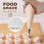 LotFancy 500Pcs Piping Bags 10 Inch, Thick Tipless Piping Bags, Non-Slip Disposable Pastry Bag for Royal Icing, Cookies, Cake Decorating
