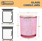 Thick Candle Jars for Making Candles 16 Pcs, 7 OZ Empty Jars with Wood Lids for Candle Making, Sample Container, Rose Pink
