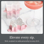 Tovolo Bow Ice Mold Pack of 2 Pink Holiday Bow Shaped Ice Cube Molds for Cocktails, Festive Ice Mold Christmas Stocking Stuffer for Adults, Slow Melting Dishwasher Safe BPA Free Holiday Ice Molds