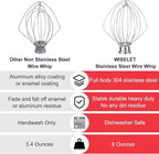 K45WW Stainless Steel Wire Whip for KitchenAid Artisan Series Tilt-Head Mixer 5 Quart Bowl, 6 Wire Whisk Fits for Artisan Mixer, Heavy Duty, Dishwasher Safe, Balloon Whisk