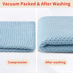 Homaxy 100% Cotton Waffle Weave Kitchen Dish Towels, Ultra Soft Absorbent Quick Drying Cleaning Towel, 13 x 28 Inches, 6-Pack, Sky Blue