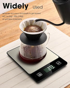 Mik-Nana Food Scale, 22lb Digital Kitchen Scale Weight Grams and Oz for Baking Cooking Coffee Meal Prep Package Postage, 6 Units with Tare Function, 1g/0.04oz Precise Graduation (Black)