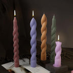 2 Pack Stick Candle Wave Pillar Candle & Resin Mold - Resin Casting Silicone Molds for Home Decor & Candle Making Wave Spiral Mold