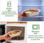 50-pack 34 oz Disposable Food Containers with Lids, Sugarcane Pulp Take Out Containers, Compostable To-Go Microwave Safe Lunch Box for Meal Prep, Salad, Pasta, Nacho, Burrito