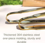 Premium Cooking Tongs - 304 Stainless Steel, Comfortable Grip, Non-Slip Design, High Heat Resistant - Ideal for Home, Kitchen, Barbecue & Frying Steak, (gold, 9 Inch)