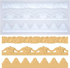 Art Molds for Polyclay Air Dry Clay Plaster Epoxy Resin Fondant Cake Decor 3 Border Trimmings