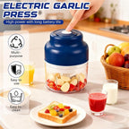Electric mini garlic mincer set,2025 new small garlic mincer, electric food chopping tool, USB charging, wireless vegetable grinder, suitable for ginger, pepper, fruit(250ml)