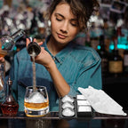 Nax Caki Ice Cube Molds Tray, Large Silicone Whiskey Ice Mold,2-in-1 Round Sphere Ice Ball Maker & Square Ice Trays for Cocktails, Bourbon, Whiskey Gifts for Men from Daughter Wife Son Kids… Black