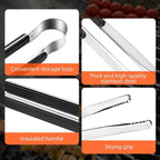 4 Pack Premium Stainless Steel Kitchen Tongs, Serving Tongs for Cooking, XEVOM Metal Food Tongs with Non-Slip Grip, Heat Resistant Grill Tongs 12 inch