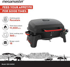 Megamaster 820-0065C 1 Burner Portable Gas Grill for Camping, Outdoor Cooking , Outdoor Kitchen, Patio, Garden, Barbecue with Two Foldable legs, Red + Black
