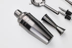 Mint & Mortar Cocktail Shaker Set, 7-Piece Bartender Kit with Stand, 24oz Martini Shaker Bottle Stainless Steel Bar Tools, Home Bar Accessories Drink Mixer, Barware Gift Set - Gunmetal