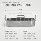 Made In Cookware - Stainless Clad Roasting Pan - 3-Ply Stainless Clad - Professional Cookware - Crafted in Thailand