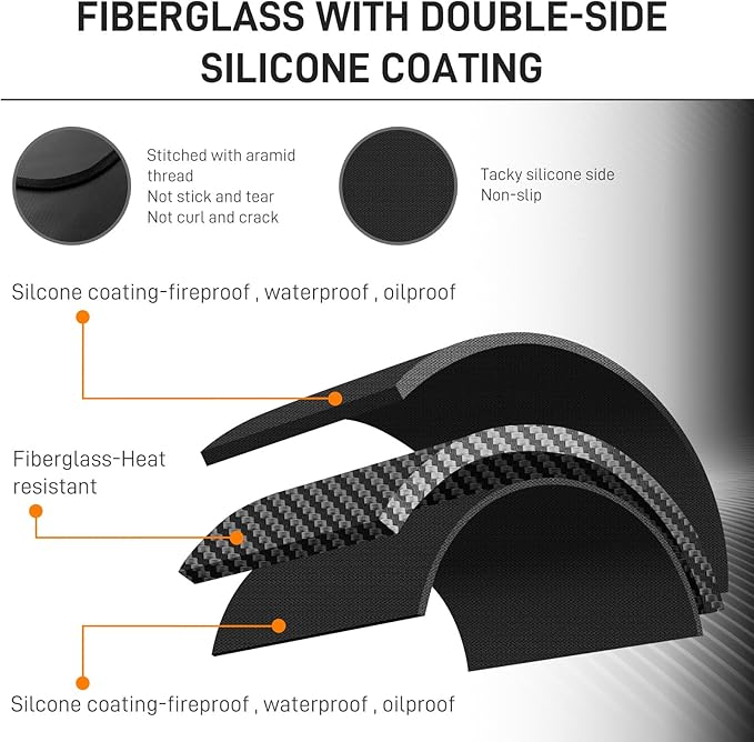 MODIGT 48 ×30 inch Under Grill mat, Double-Side Fireproof & Heat-Resistant Outdoor Grill Mat, Protective Mat for Patio, Courtyard, Tabletop, Outerdoor BBQ Fire Pit Fireplace Mat