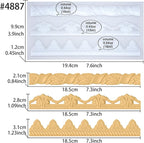 Art Molds for Polyclay Air Dry Clay Plaster Epoxy Resin Fondant Cake Decor 3 Border Trimmings