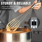 Walfos Whisks Large Whisk Set of 2, Heavy Duty Stainless Steel Wire Whisk Ideal For Beating Eggs, Mixing Batter & Blending Sauces.（13in+17in)