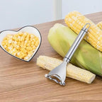 Murtenze 2PCS Quick Corn Peeler Cutter Corn Planer, Stainless Steel Corn Thresher Cob Stripper Tool, Cob Corn Kernel Remover with Ergonomic Handle