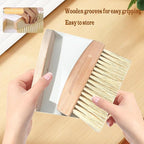 Mini Broom and Dustpan Set Small Metal Dustpan and Brush Set Hand Whisk Broom for Home Office Desktop Sofa Pet Care Household Cleaning (sisal Hemp bristles, White)