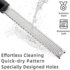 Koythin Zester, Lemon Zester & Cheese Grater with Brush, Heavy Duty Kitchen Tool for Zesting Citrus, Parmesan Cheese, Chocolate, Ginger, Fruits, Stainless Steel with Handle and Cover (Black)