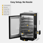 EAST OAK 30" Electric Smoker for Outdoors | Built-in Meat Probe & Up to 6× Longer Smokes on a Single Load | Side Chip Loader for Uninterrupted Smoking | Bigger Batches with 725 sq in Cooking Area