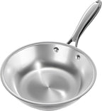 Verel Stainless Steel Frying Pan - 8 Inch Fry Skillet Stainless Steel Pan, Dishwasher and Oven Safe Cookware