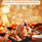 Rectangle Cake Pan, Deep Baking Pans Set Nonstick, 9/11/13 Inch, Heavy Duty Thickness Bakeware Roasting Tray for Toaster Oven, Thanksgiving Christmas Roast Turkey Pan, 3-Pack, Black