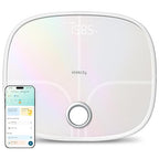 Etekcity Smart Rechargeable Scale for Body Weight, BMI, Fat, Muscle Mass, FSA&HSA Eligible, Digital Bathroom Scale with 13 Metrics, Secret Mode, Bluetooth Connect to Free Apps, Rainbow White