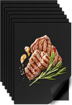 UBeesize 7 Pack Black Grill Mats for Outdoor Grill, Heavy Duty BBQ Grilling Matt & Oven Liners, Resuable, Easy to Clean, Works on Gas Charcoal Electric Grill, Smoker, Oven -15.75 x 13 Inch