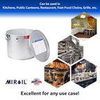 MirOil 5 Gallon Oil Grease Bucket & Filter Pot, USA Made Deep Fryer Grease Bucket Pot with Lid Lock & Lock Clip, 35Lb. Low Profile Container To Fit Under Drain Valves, Filtering Hot Cooking Oil - 40L