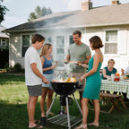 18.5-Inch Portable Charcoal Grill, Heavy Duty Kettle BBQ Smoker with Built-in Thermometer & Removable Water-Rinsable Ash Catcher for Outdoor Camping, Patio, Backyard, and Tailgating