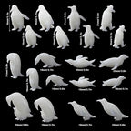 Woohome 3D Resin Moulds & Fillers - 20 Mini Penguin Casting Moulds for Art Resin Crafts & Jewelry Making