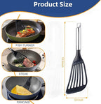 KSENDALO Thin Kitchen Spatula Turner for Egg,Fish, Slotted Flexible Plastic Spatula for Nonstick Cookware, Idea Kitchen Utensil for Egg, Bacon, Fish, Pancakes
