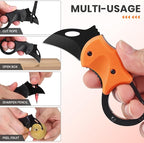 2 Pack Small Pocket Knife Gifts for Men & Women, Folding Box Cutter, Birthday & Christmas Stocking Stuffers Gifts Idea for Wife Husband Dad Mom (Black & Orange)