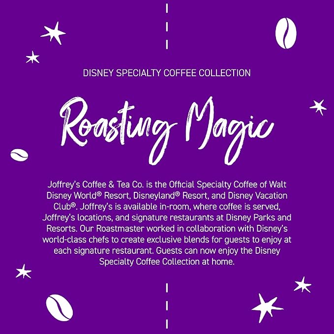 Joffrey's Dragon Roast Brew - Disney Specialty Coffee, Flavored Artisan Medium Roast, Pecan, Vanilla & Caramel Notes, Brew or French Press (Ground, 11oz)