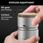 wirsh Burr Coffee Grinder, Single Dose Coffee Grinder T38 Plus with Anti-Static Tech and Stepless Grind Settings from Fine to Coarse for Espresso,Drip,French Press,Home&Travel Use