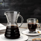 Unbreakable - Pour Over Coffee Maker with Permanent Stainless Filter 27 fl oz, Thickened Heat-Resistant Borosilicate Glass Dripper Coffee Brewer, Stovetop Safe