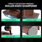 Upgraded Rolling Knife Sharpener Kit, Multi-Angle Adjustable Sharpening Tool with Diamond and Ceramic Discs, Knife Sharpener Roller for Kitchen, Knife Sharpening Made Easy