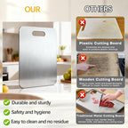 Tavano Titanium Cutting Board,100% Pure Titanium Cutting Boards for Kitchen,2026 New Non Toxic,Double-Sided Food Grade Chopping Board for Meat,Vegetable,Fruit,Outdoor Camping(S-1PC:11.42 * 7.87'')