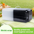 Takeout Containers Reusable 40 Pack 40oz - Shrink Wrap Leakproof | Portion Control Leftovers Plastic Container with Lid | BPA Free Freezer & Microwave Safe Meal Prep | 2 Compartment Lunch Box