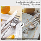 HIKAA 20PCS Silverware Set Service for 4,Premium Stainless Steel Cutlery Set, Mirror Polished Flatware Sets,Modern Kitchen Eating Utensils Set Include Spoons Forks Knives
