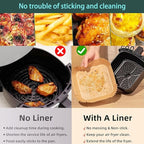 parchment paper for air fryer, 7.9inch square air fryer liners disposable,125PCS Non-stick parchment paper sheets for 5-8QT airfryer liners, Baking, Roasting Microwave