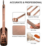 Copper Measuring Cups and Spoons Set, Stainless Steel Measuring Cups and Spoons Set 12, Metal Measuring Cups Set, 5 Copper Measuring Cup Set and 6 Copper Measuring Spoons &Leveler for Kitchen