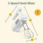 Cuisinart 5 Speed Hand Mixer, HM-150, White