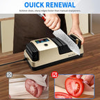 Professional 5-in-1 Electric Knife Sharpener with LCD Display,Scissor Sharpener with 3-Speed & 100% Diamond Abrasives - Precision Angle Guides for Straight, Serrated, Cleaver & Kitchen Scissors