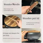 Jinswhdre Cast Iron Skillet, 9.5/11in Jinswhdre Japanese Irons Pan, Hand Forged Uncoated Iron Pan with Lid Spatula, Non-stick Wok for Cooker Gas Stir Fry Pans Durable and Rust-Free (No Lid,9.45in)