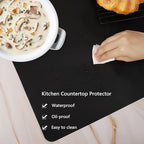Gartful 2 Pieces Silicone Mats for Countertop - 0.06" Thicker, 32" by 24" Extra Large Multipurpose Mat, Counter Table Protector, Work Desk Pad, Heat-Resistant Placemat, Pastry Mat, Nonstick, Black