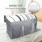 BALEINE 6-Pack Oversized Moving Bags with Reinforced Handles, Heavy-Duty Storage Tote for Clothes, Moving Supplies (Winter Grey, 6-Pack)