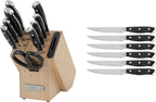 Sabatier Forged Triple Rivet Knife Block Set, 16-Piece, Black